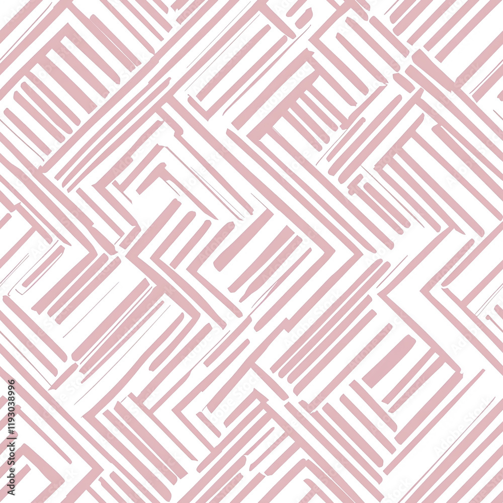 Poster Abstract geometric texture with pink lines in a seamless pattern