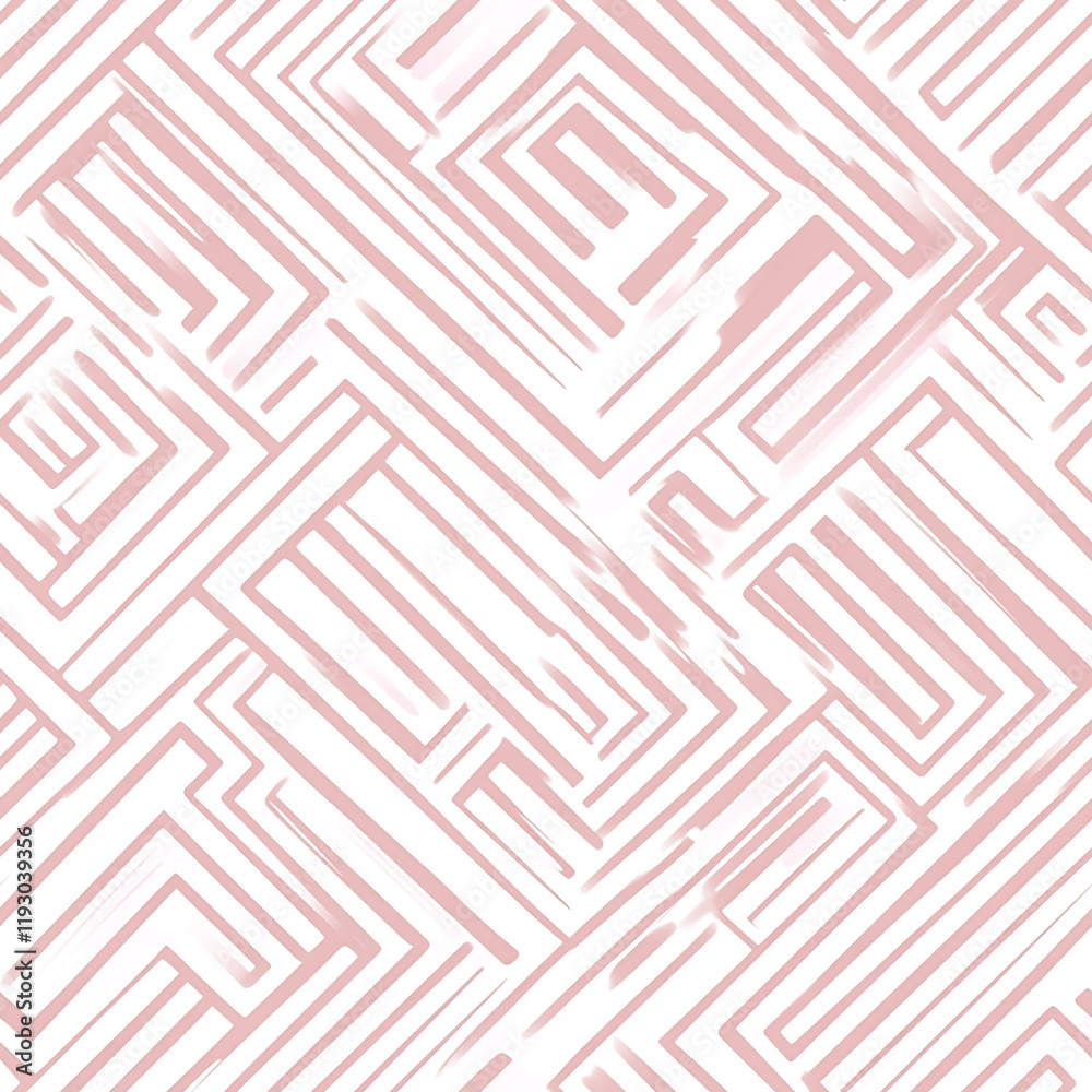 Poster abstract pink geometric texture with linear maze-like pattern