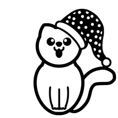icon of a cat wearing a Christmas hat