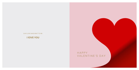 Happy Valentine's Day Gift Card with heart. 14th February. Heart illustration.	