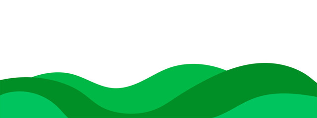 Green bush, grass separator, divider shape, wave border illustration