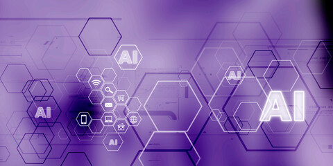 2d illustration Artificial Intelligence (AI) concept