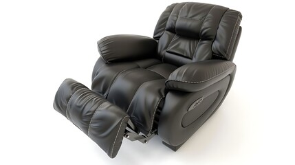 Naklejka premium A recliner is a comfortable and versatile piece of furniture designed for relaxation. It typically features an adjustable backrest and footrest, allowing users to recline in a variety of positions for