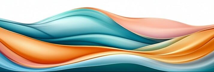 Obraz premium Waves of color blend seamlessly in a flowing abstract design showcasing vibrant hues and soft transitions, creating a soothing visual experience for viewers