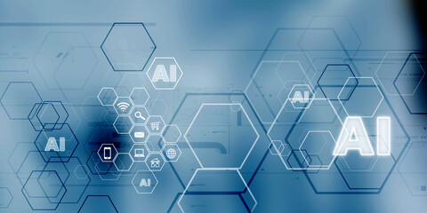 2d illustration Artificial Intelligence (AI) concept