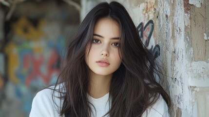 Elegant Woman with Long Hair