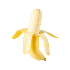 Half Peeled Banana cutout, full depth of field.