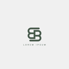 Abstract BB BB or B letter simple style business logo design vector template