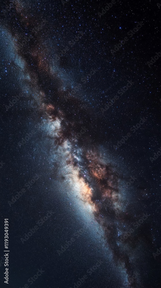 Canvas Prints desert with starry sky at night with copy space vertically 9:16