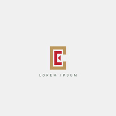 Abstract CE EC or CE letter simple style business logo design vector template