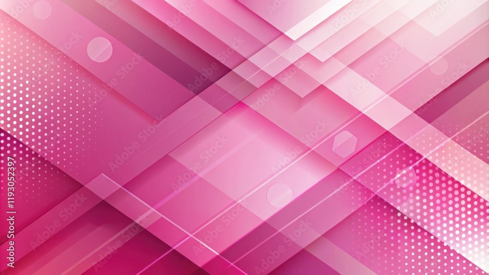 Fototapete abstract pink geometric design with diagonal lines and halftone pattern
