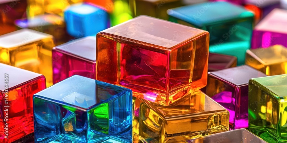 Aufkleber bunch of colorful cubes are stacked on top of each other