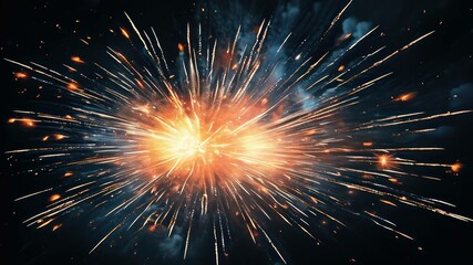 Fototapeta premium Vibrant explosion of light and sparks, evokes excitement and dynamic atmosphere for celebrations and events