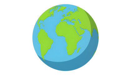 Fototapeta premium Simplified earth globe illustration / png, retro style, with white tones