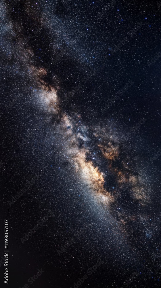 Canvas Prints desert with starry sky at night with copy space vertically 9:16