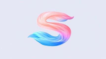 Fototapeta premium Abstract pastel S letter, fluid paint, colorful design.