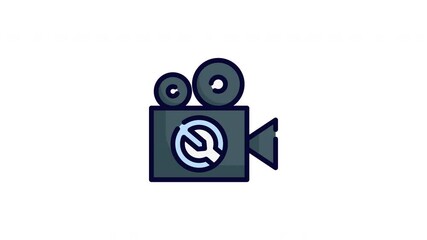 animated icon Repairing video equipment depicted with a wrench symbol, suitable for technology blogs, repair services, electronics tutorials and online courses