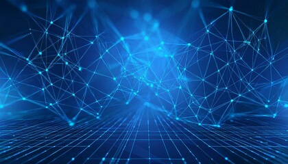 Obraz premium Abstract Geometrical Shapes Connection And Web Concept. Digital, Communication And Technology Network Background