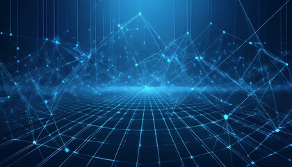 Obraz premium Abstract Geometrical Shapes Connection And Web Concept. Digital, Communication And Technology Network Background