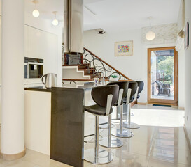 modern luxury dining room interior, 3d render