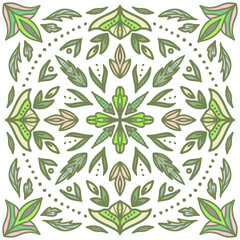 Decorative seamless pattern.  A pattern of tiles