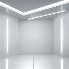 Fototapeta premium An empty room with a door and a window light nobody hallway door business inside entrance background