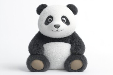 Cute panda plush toy with friendly expression, designed for comf