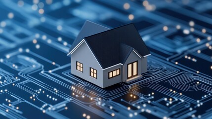 Obraz premium Digital Transformation of Home Ownership with Technology Integration and Smart Innovations in Real Estate