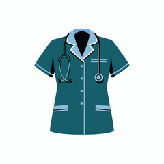 Naklejka premium Female doctor listening to patient. Flat vector illustration, simple style, white background
