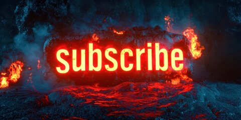 Red and orange sign that says subscribe
