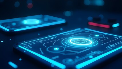 Augmented reality gaming interface with interactive control panels