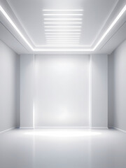 An empty room with a door and a window light nobody hallway door business inside entrance background