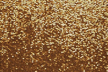 Glimmering Gold Sequin Fabric Texture. Luxury Gold Background