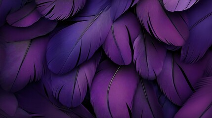 A close-up of purple feathers against a dark background
