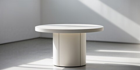 contemporary round side table with a cylindrical base