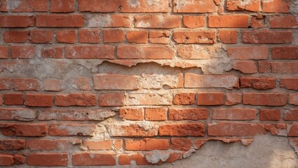 Weathered brick wall texture creating a rustic and vintage background