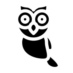 owl black solid icon