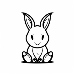 Obraz premium Cute Aardvark Vector Logo in Black and White Outline Design