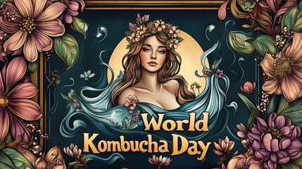 Obraz premium World Kombucha Day illustration