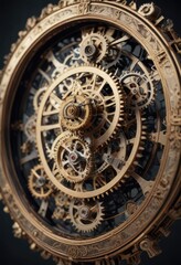 A delicate clock with intricate gears and mechanisms, gear, mechanical