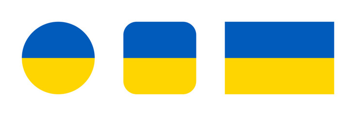 Ukraine flag icon set