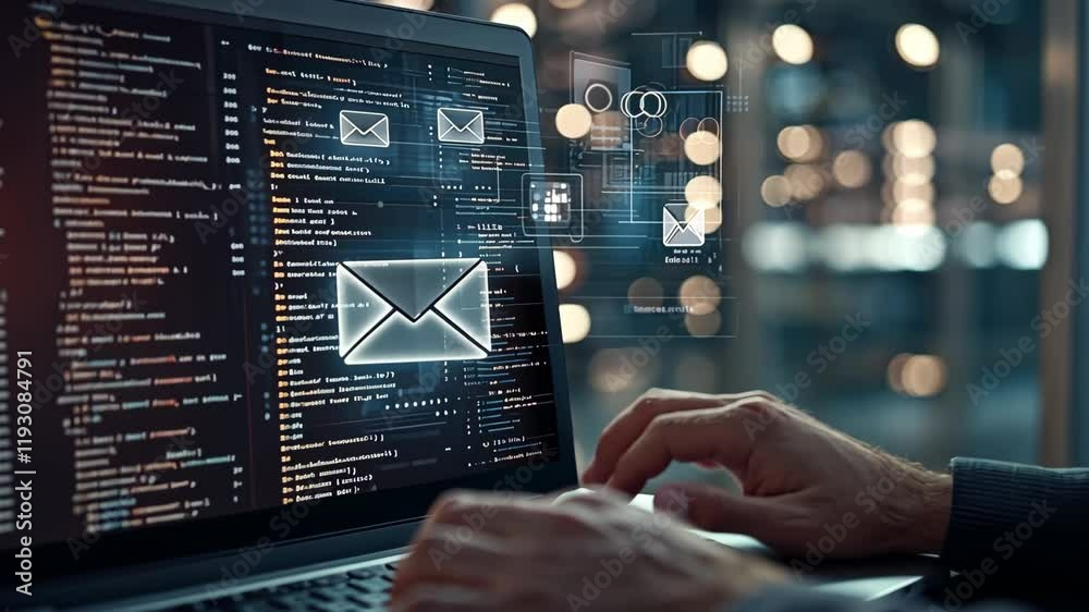Poster explore effective cybersecurity practices for safeguarding email and data integrity in digital commu