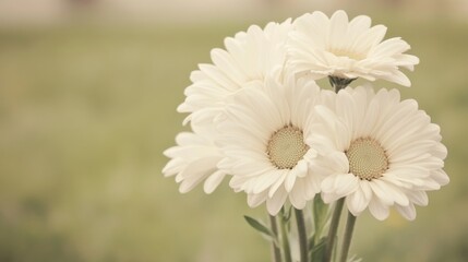 Close-up of a bouquet of delicate white daisies with soft, blurred background.
