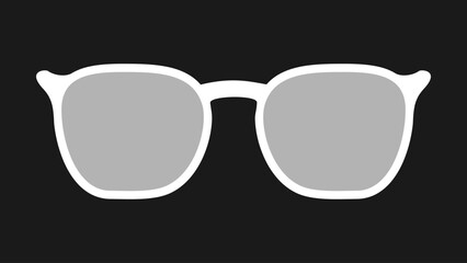 white sun glass isolated on black background