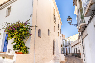 Fototapeta premium Charming Street with Residential Houses of Salobrena, Granada, Spain