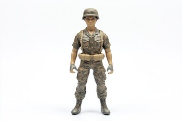 Detailed soldier figurine in realistic attire, showcasing intric