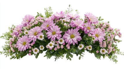 A beautiful floral arrangement featuring aster flowers, perfect for a wedding or celebration.