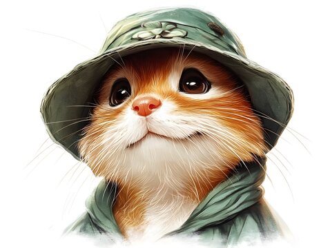 St. Patrick's Day. Cartoon cute moouse in green hat leprechaun