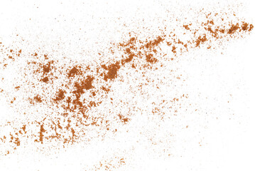 Garam masala ground flying, minced spice blend, isolated on white, side view