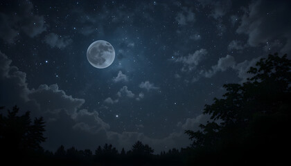 Fototapeta premium full moon in the night sky